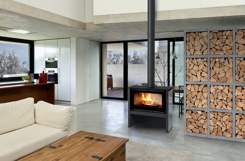 Stufa a Legna 6/16KW in Acciaio Flig Sheridan Bianca