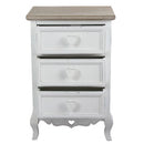 Cassettiera Cuore 3 Cassetti 45x34x66 h cm in Legno di paulownia Bianco