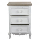 Cassettiera Cuore 3 Cassetti 45x34x66 h cm in Legno di paulownia Bianco
