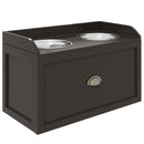 Ciotole per Cani Rialzate 60x30x36 cm in Acciaio Inox e Struttura in Legno con Cassetto Marrone   