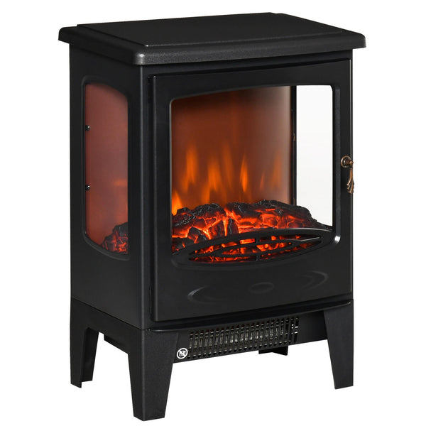 Camino Elettrico da Pavimento 39x26x54,8 cm Effetto Fiamma 2000W Nero sconto
