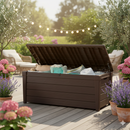 Baule Cassapanca da Esterno 145x60,3x69,7 cm in Resina Effetto Legno Keter Brightwood Marrone