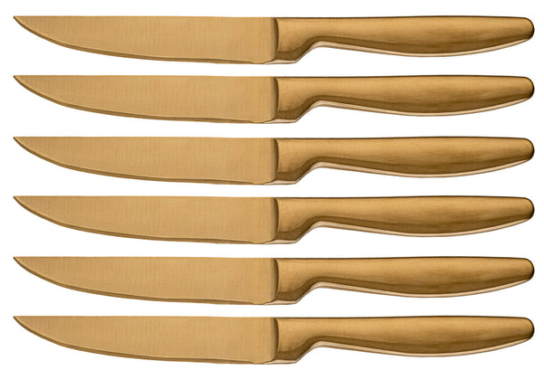 prezzo Set 6 Coltelli da Tavola Lama Liscia in Acciaio Inox Jacob Oro
