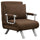 Poltrona Letto Singolo 65x69x80 cm Schienale Reclinabile su 5 Posizioni Marrone