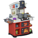 Cucina Giocattolo per Bambini 56x25,5x61 cm con Utensili Bianco e Rossa