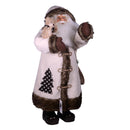 Pupazzo Babbo Natale con Orso 41x82x40cm Bianco e Marrone