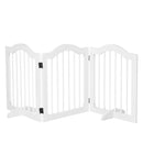 Cancelletto di Sicurezza Pieghevole per Animali Domestici 154,5x29,5x61 cm in Legno e MDF Bianco