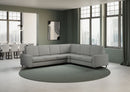 Divano Angolare 6 Posti 286x246x85 cm Sakar in Tessuto Grigio