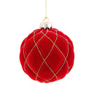 Set 8 Palline Decorative per Albero di Natale in Velluto Ø10 cm Rosso