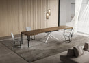  Tavolo Allungabile 120-380x90x74 cm Niket Noce Gambe Bianche