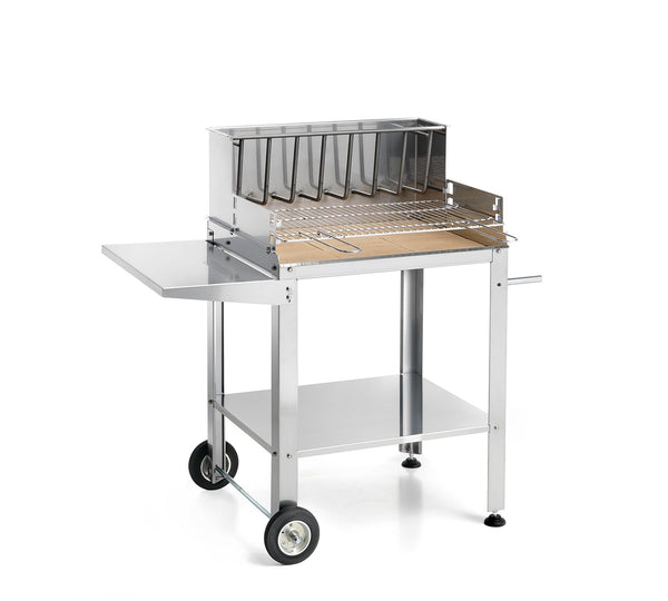 Barbecue a Legna o Carbone Ompagrill Graticola in Tondino di Acciaio Cromato Rivestimento Interno Refrattario e Struttura in Acciaio Inox online