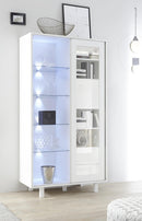 Mobile Alto Soggiorno 2 Cassetti 1 Porta in Melamina 106x50x203cm TFT Aladdin Bianco