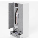 Armadio 210x91X52 cm 2 ante e 2 cassetti cemento