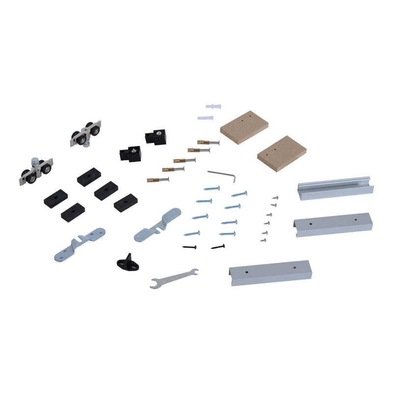 Binario per Porte Scorrevoli con Kit di Accessori Stile Rustico in Legno 200 cm 