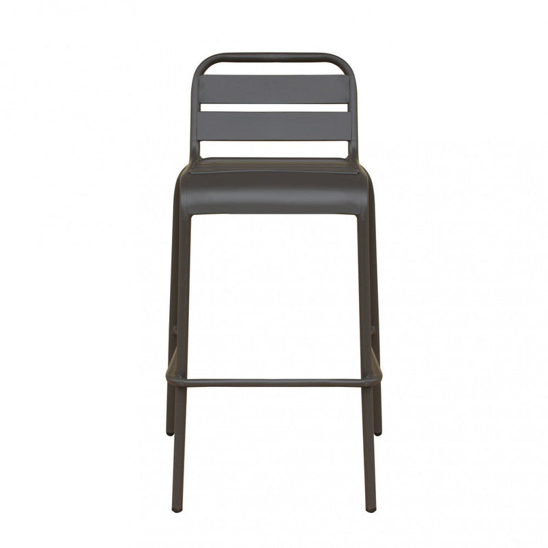 Sgabello Alto Vega 50x51x95 h cm in Acciaio Taupe