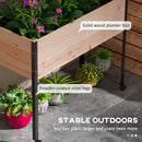 Fioriera da Giardino con Fori di Drenaggio e 4 Ruote 99x42x81 cm in Legno di Abete e Acciaio Naturale