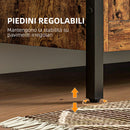 Cassapanca in Legno Stile Industriale 80x40x49cm Contenitore 95L Marrone 