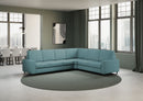 Divano Angolare 6 Posti 286x226x85 cm Sakar in Tessuto Petrolio