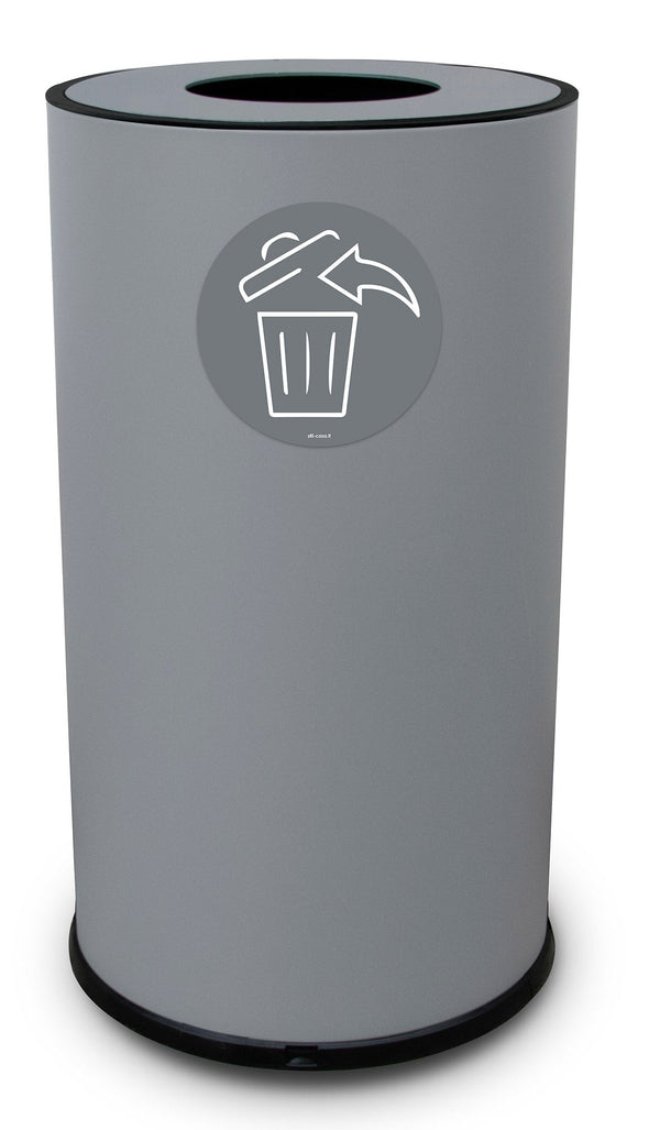 prezzo Pattumiera Per Raccolta Differenziata Ø 35x50 cm In Acciaio Verniciato 1 Scomparto Grigio