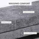 Panca Fondo Letto Imbottita a 2 Strati 121x50,5x46,5 cm in Tessuto Effetto Velluto Grigio Scuro  