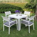Tavolo Cuba 80x80x74 h cm in Alluminio Bianco