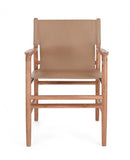 Sedia 57x58x85 cm Caroline in Pelle Tortora