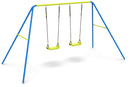Altalena 2 Posti da Esterno 295x170x180 cm in Acciaio Blu e Gialla