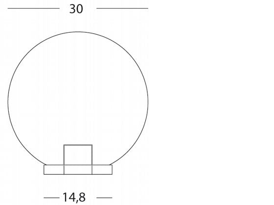 Lampada Testa Palo a Sfera Fume Diametro 30Cm Colore Nero per Esterno Linea Globo Sovil