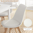 Set 4 Sedie Stile Nordico in Plastica con Cuscino in Finta Pelle 47x58x81 cm Bianco 