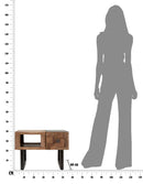 Tavolo da Caffé Quadrato Mumbai 60x60x43 cm in Legno di Acacia e in Ferro Marrone e Nero