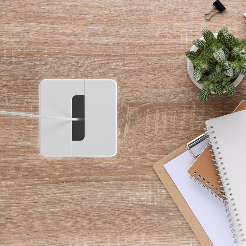 Pressacavo Plastwin per Tavolo Imballo 1 Pezzo Plastica Bianca Tecnoplastica Emuca