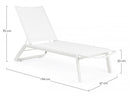 Set 4 Lettini Prendisole da Giardino 67x194x95h cm Cruise con Ruote Bianco 