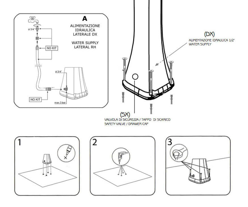 Mini Doccia Solare da Giardino Lavapiedi Miscelatore e Doccetta Mobile Arkema Happy Go Verde