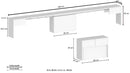 Set 2 Panche Allungabili 66/290x25x45 cm Pratika Singola A e B Cemento  