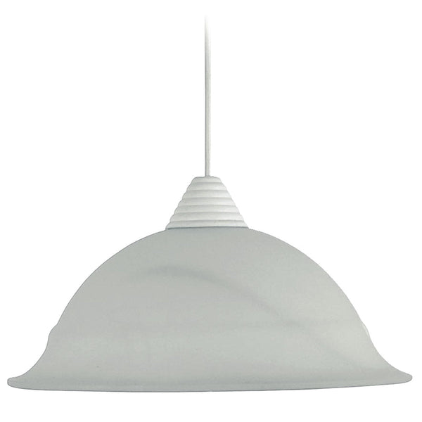 prezzo Sospensione D30 1xE27 Montatura Bianca Vetro Alabastro Bianco E-Energy Lidia