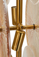 Lampada da Terra Osaka 30x30x164 cm in Ferro e Vetro Oro e Marrone e Trasparente      