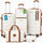Set 6 Valigie Rigide Family 55-66-75 cm con Beauty Case e Borsone Espandibile in ABS Beige e Marrone