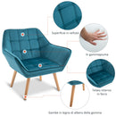 Poltrona Imbottita 79x69,5x72,5 cm in Tessuto  Petrolio