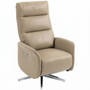 Poltrona Relax Elettrica Reclinabile a 160° 69,5x84x107,5 cm Girevole con Poggiapiedi e Presa USB in Pelle PU Marrone      