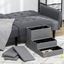 Scaletta per Cani 3 Gradini 63,5x42,5x40,5 cm in Tessuto Effetto Lino e MDF Grigio