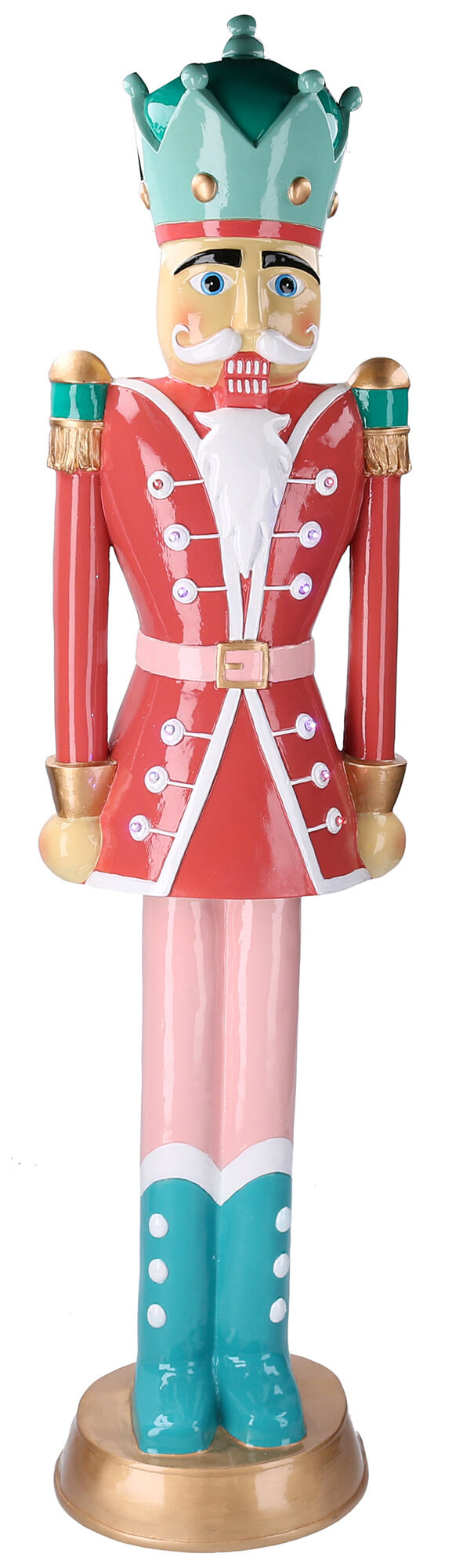 acquista Soldatino Schiaccianoci in Resina 22x18xh89 cm con LED Decorazione Rosso