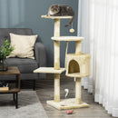 Albero Tiragraffi per Gatto beige 75x40x112 cm 