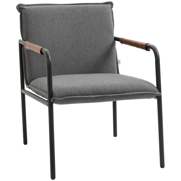 sconto Sedia Imbottita 65,5x85x85 cm in Tessuto Effetto Lino Grigia