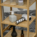 Cesto Portabiancheria con Asse da Stiro e 3 Ripiani in Bambù 113x34x82 cm  