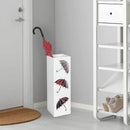 Portaombrelli in Metallo Design Quadrato Stand Bianco Vaschetta Salvagoccia