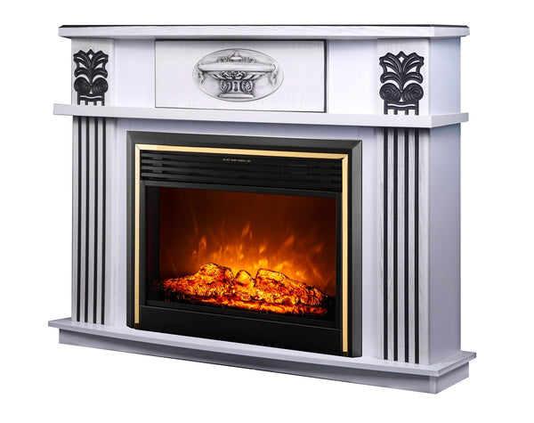 Camino Elettrico da Pavimento 112x142,8x38,5 cm Effetto Fiamma 1500W Roma & Richi Bianco sconto