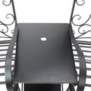 Panchina 2 Posti da Giardino 160x61x96 cm con Tavolino Nera