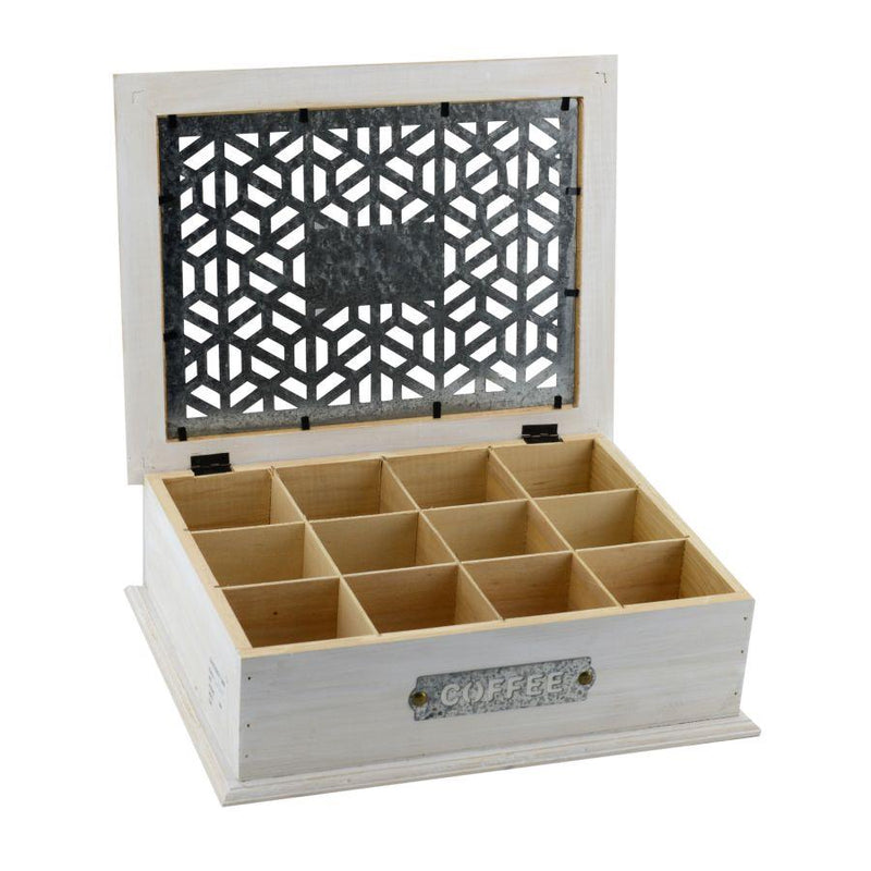 Scatola Porta Caffè 12 Posti 32x26xh9,5 cm in Legno