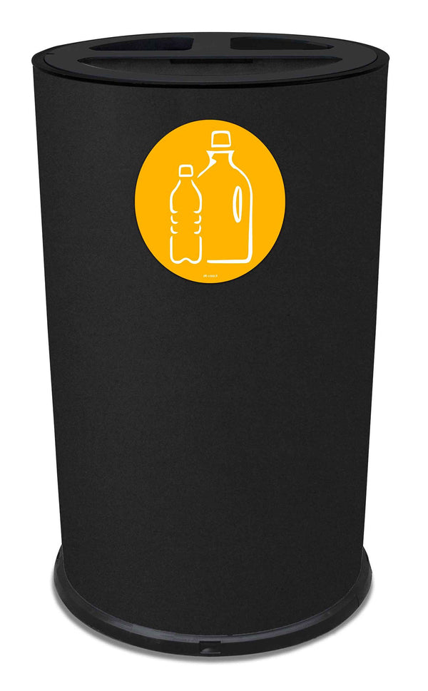 Pattumiera Per Raccolta Differenziata Ø 35x50 cm In Acciaio Verniciato 3 Scomparti Nero online