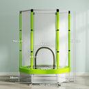 Tappeto Elastico per Bambini 3-6 Anni Ø140x190 cm con Rete di Sicurezza Verde   